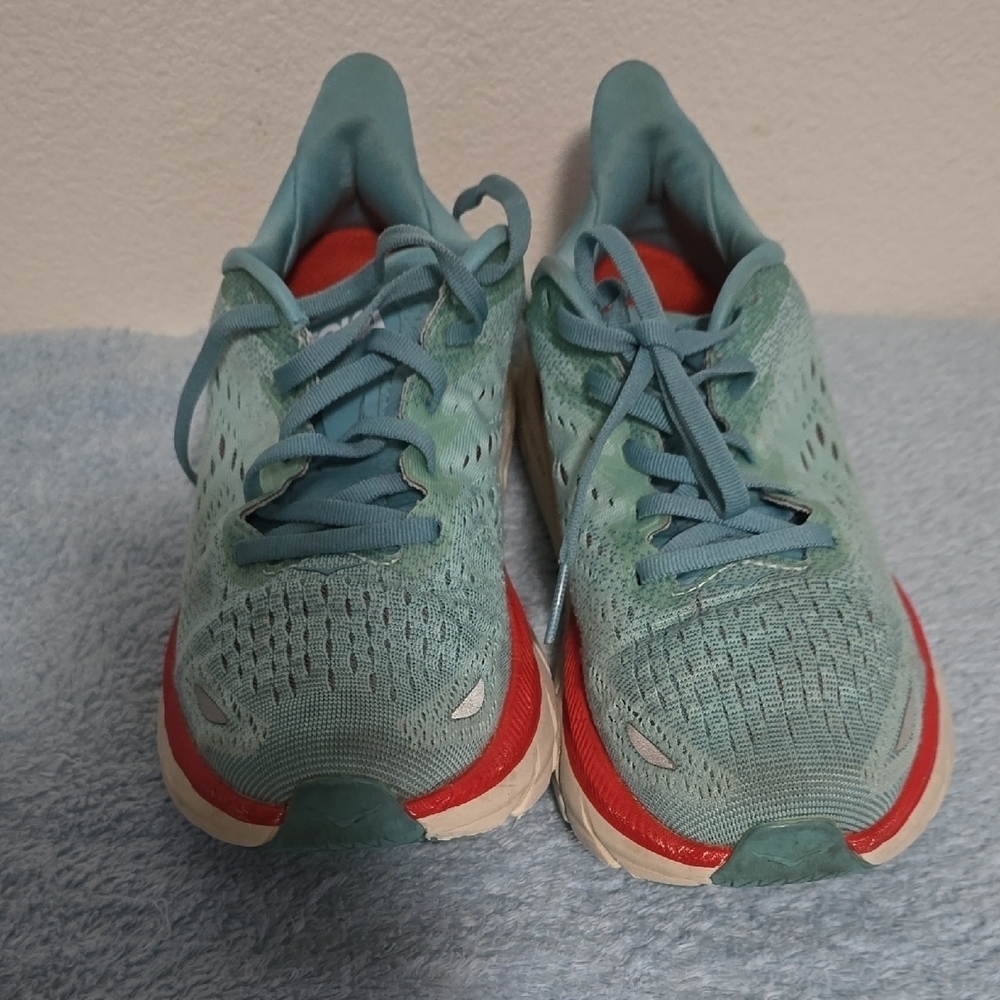 Hoka Blue and Red Athletic Shoes with Breathable Mesh - Picture 8 of 11